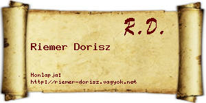 Riemer Dorisz névjegykártya